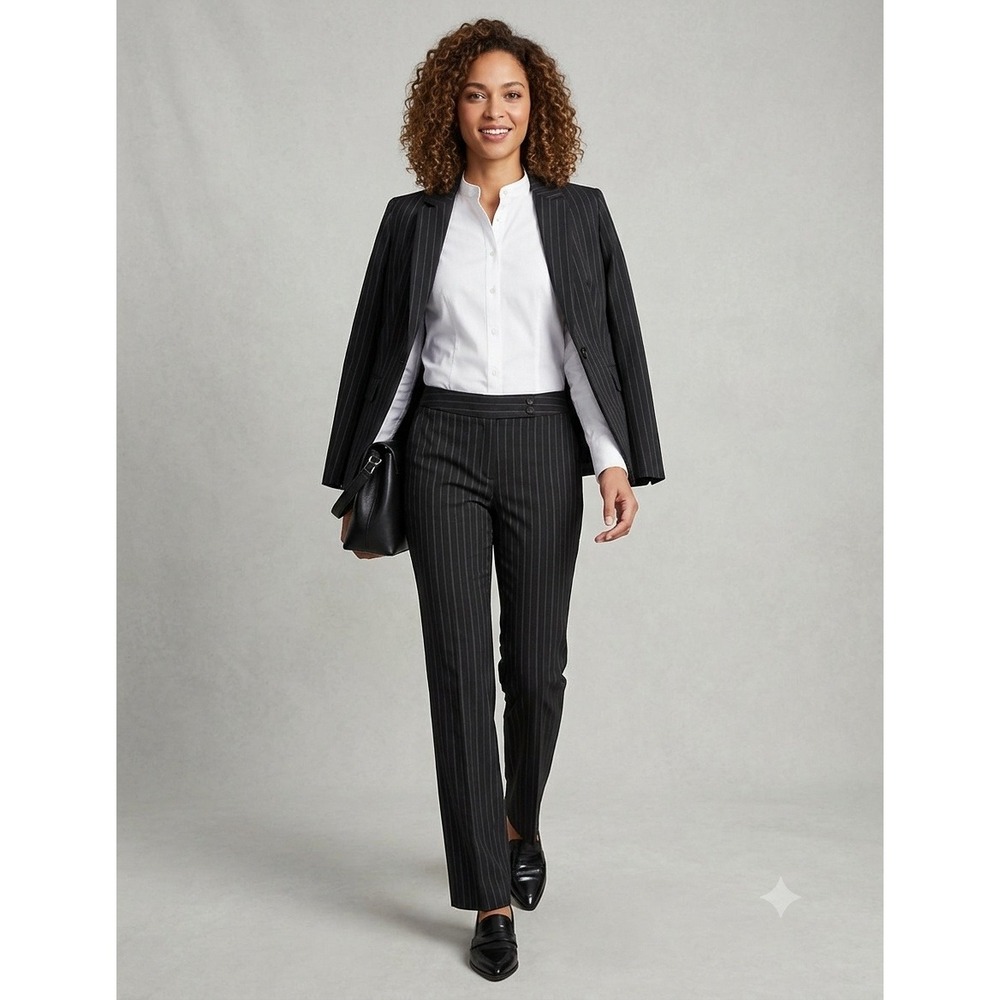 Pendleton Pinstripe Trousers Women 6 Black NWT